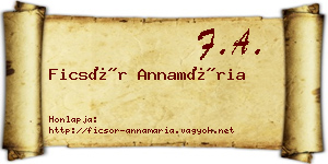 Ficsór Annamária névjegykártya